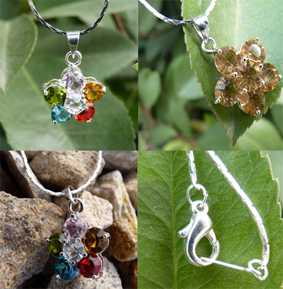 彩水晶项链女 短款 百搭 时尚 欧美 饰品