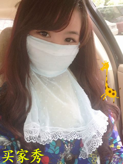 夏季防UV旅行防晒口罩防尘户外超大护颈防紫外线口罩女-8	