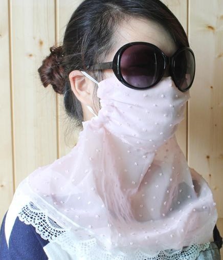 夏季防UV旅行防晒口罩防尘户外超大护颈防紫外线口罩女-8