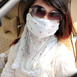 夏季防UV旅行防晒口罩防尘户外超大护颈防紫外线口罩女-8	