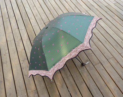 韩国太阳伞遮阳伞超强防晒晴雨两用伞折叠伞黑胶时尚女士防紫外线-----豹纹接边三折1719