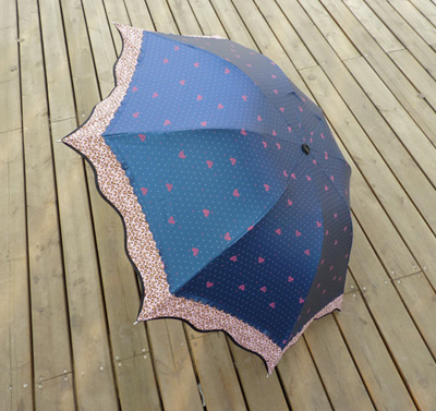 韩国太阳伞遮阳伞超强防晒晴雨两用伞折叠伞黑胶时尚女士防紫外线-----豹纹接边三折1719