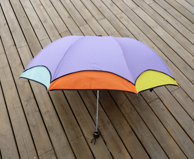 遮阳伞超强防晒50+黑胶太阳伞 防紫外线折叠伞彩虹晴雨伞 黑胶彩虹伞