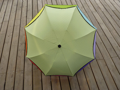 遮阳伞超强防晒50+黑胶太阳伞 防紫外线折叠伞彩虹晴雨伞 黑胶彩虹伞