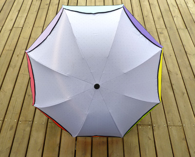 遮阳伞超强防晒50+黑胶太阳伞 防紫外线折叠伞彩虹晴雨伞 黑胶彩虹伞