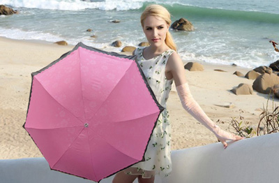 晴雨伞折叠创意韩国公主伞女生遮阳伞太阳伞防紫外线 月高花接边伞