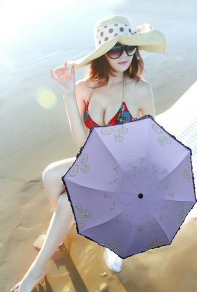 新款大伞面裙摆边波点伞 潮流女防紫外线遮阳伞 蒲公英伞