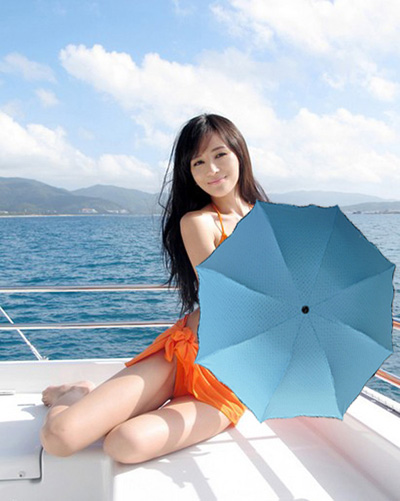 正品时尚花折叠女晴雨伞防紫外线遮阳超轻防晒太阳伞---黑胶点子荷叶边伞