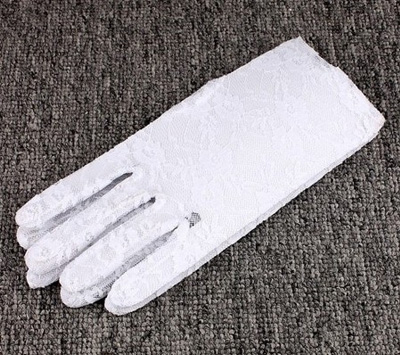 夏季女士开车薄款蕾丝手套/UV防紫外线短款防晒手套表演手套 -19	