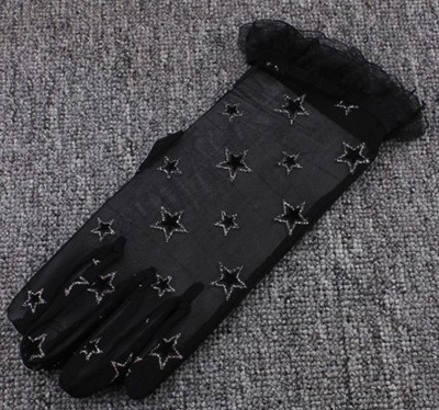 夏季时尚女款薄开车手套/蕾丝短款防晒手套/结婚礼服婚纱防紫外线-21	