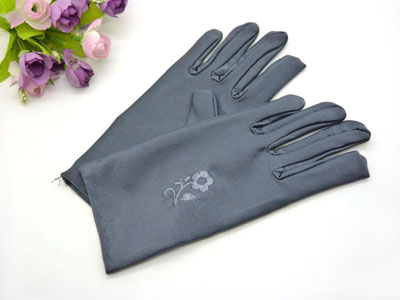 开车骑行春夏季薄防紫外线防晒手套短连指手套-点花手套	