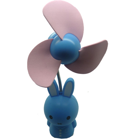 可爱卡通底座三叶草安全直流电充电式风扇	