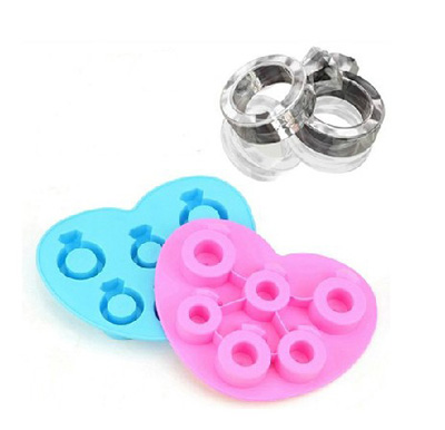 创意硅胶冰格冰块模 日本制冰盒 制冰模具 冰格混色-爱的冰戒	