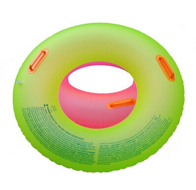糖果色会发光成人游泳圈 氖光游泳圈-混色 带把手（91cm 36#)	