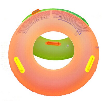 糖果色会发光成人游泳圈 氖光游泳圈-混色 带把手（91cm 36#)	
