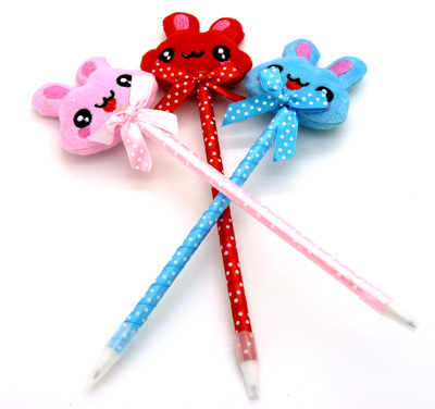  生日礼品文具学生奖品 毛绒玩具圆珠笔 可爱卡通笔 毛绒笔	