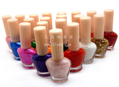 糖果色裸色快干黑色指甲油 闪亮金粉指甲油 106	