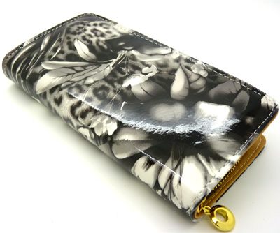 气质花纹钱夹 炫丽花元素设计厚长款钱包