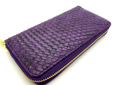 最新款韩版手工编织钱夹 女士长款手包 单拉链潮流钱包	