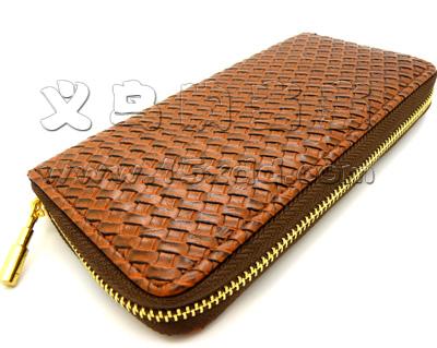 最新款韩版手工编织钱夹 女士长款手包 单拉链潮流钱包