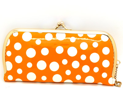 新款韩版时尚淑女圆点 点纹长款女式钱包 糖果色复古钱夹 女士手拿包