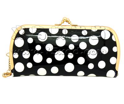 新款韩版时尚淑女圆点 点纹长款女式钱包 糖果色复古钱夹 女士手拿包