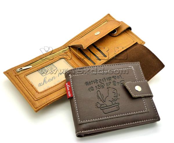 新款钱包男士短款钱包皮夹 韩版学生钱包多卡位零钱包