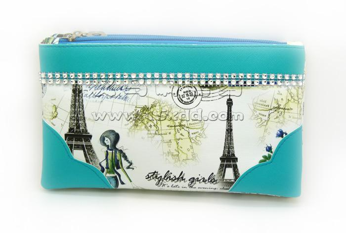 新款大容量双拉链女士钱包女长款单肩钱包 手拿包手包斜挎包 -时尚女包