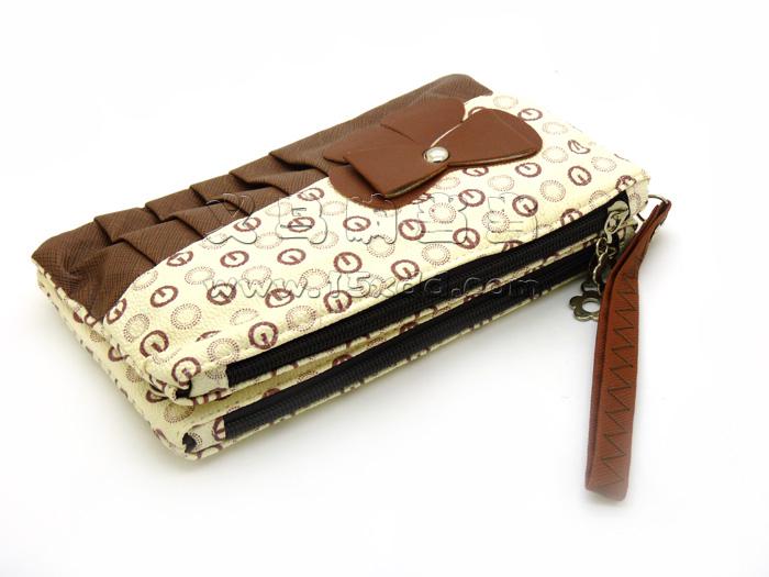 新款大容量双拉链女士钱包女长款单肩钱包 手拿包手包斜挎包 -时尚女包