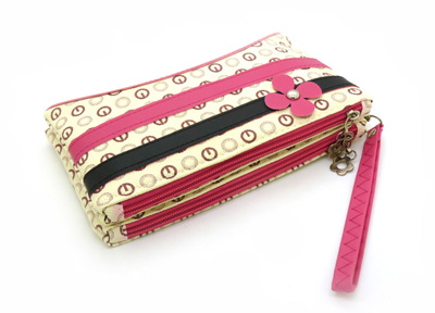 新款大容量双拉链女士钱包女长款单肩钱包 手拿包手包斜挎包 -时尚女包