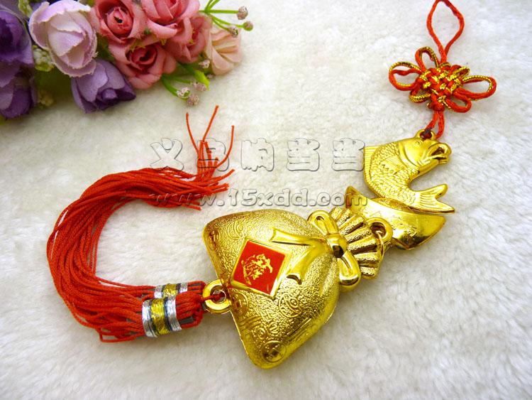 新款新年春节挂饰 中国结挂件 金色大号挂件一帆风顺镀金-3号	
