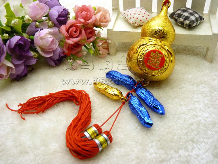 新款新年春节挂饰 笸箩元宝金色大号挂件羊年镀金-5号