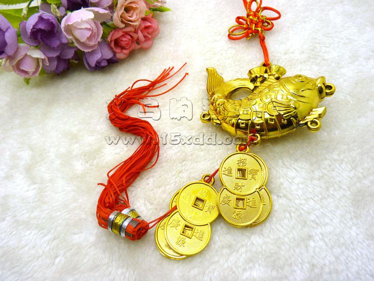 新款新年春节挂饰 笸箩元宝金色大号挂件羊年镀金-5号
