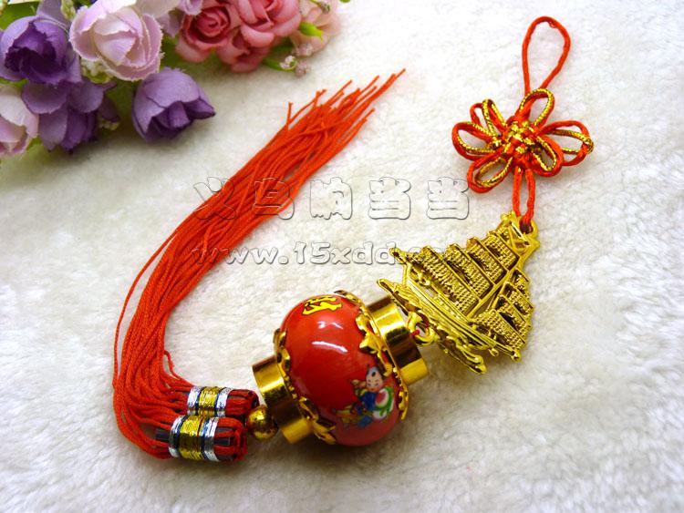 新款春节用品 精美彩色塑料小挂件挂饰 汽车内饰品喜庆装饰-汽车挂件-4号