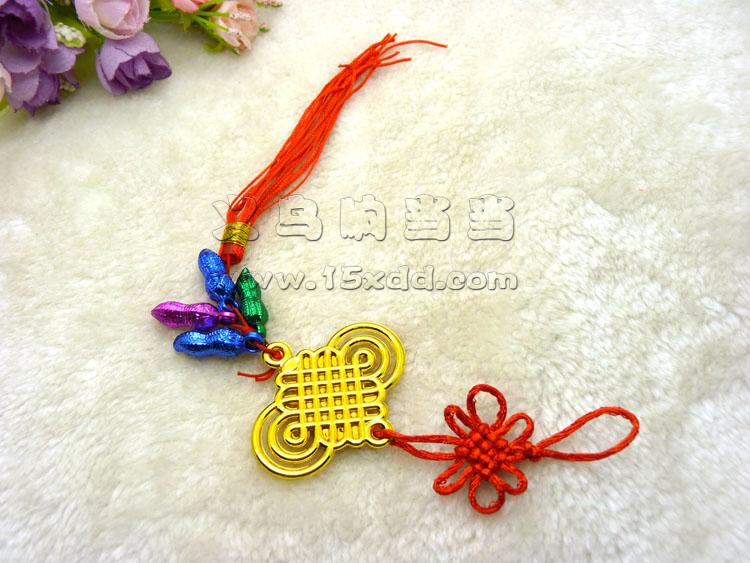 爆款特色手工艺品金边中国结 同心结挂件出国礼品送老外汽车挂饰-1号