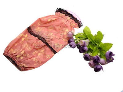 韩版中长款女袖套 双层防水蕾丝碎花护短款套袖 防污居家日用护袖 -4号