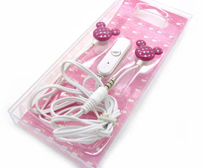 米奇手机入耳式耳机 可爱卡通线控带麦克风话筒耳麦语音 -女士耳机MN-60