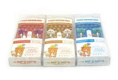 可爱小熊 入耳式耳机 卡通外形个性耳塞手机耳机 -电脑万能耳机EV-528	