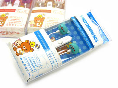 可爱小熊 入耳式耳机 卡通外形个性耳塞手机耳机 -电脑万能耳机EV-528	