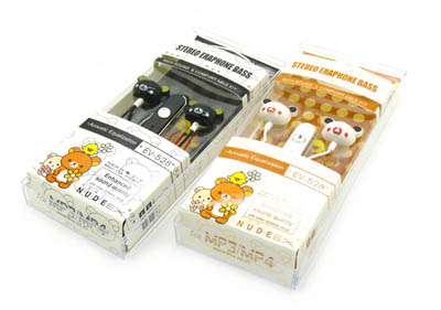 可爱小熊 入耳式耳机 卡通外形个性耳塞手机耳机 -电脑万能耳机EV-528