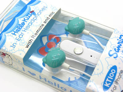 可爱hello Kitty耳机猫头 入耳式MP3 -卡通耳机通用耳机KT100