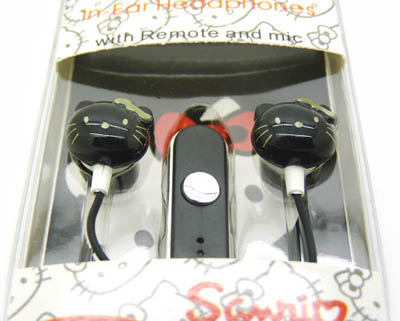 可爱hello Kitty耳机猫头 入耳式MP3 -卡通耳机通用耳机KT100	