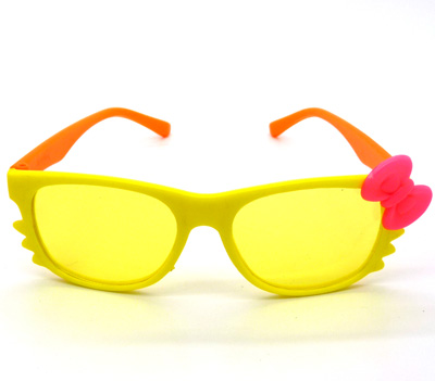 韩版女童蝴蝶结KT猫卡通眼镜 儿童配饰七彩镜片-12003	