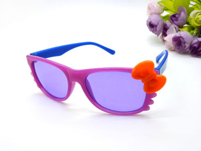 儿童偏光太阳镜 男女款小猫咪款卡通偏光眼镜墨镜 -12003小孩	