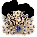 孔雀 镶钻绒布圈发饰/优雅花朵盘发发圈/发梳/发夹/头饰 精品发饰  发圈