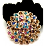 孔雀 镶钻绒布圈发饰/优雅花朵盘发发圈/发梳/发夹/头饰 精品发饰  发圈