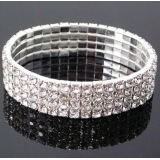 奢华四排全水钻手镯手链新娘手镯弹力手链（4排水钻）