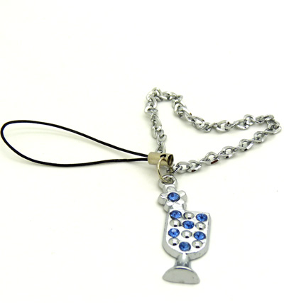 合金镶钻奶茶手机链 手机绳	