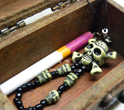 小烟手机链 个性骷髅手机挂件 手机饰品