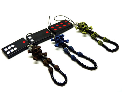 手机挂件 双面骷髅头手机挂件 个性包包挂件